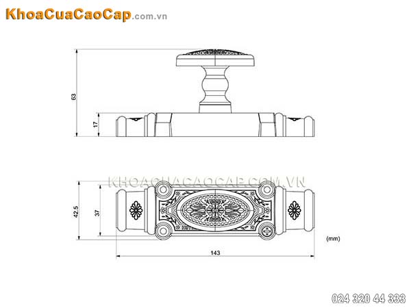 Clemon cửa đi m&agrave;u đồng giả cổ EX02 - 7