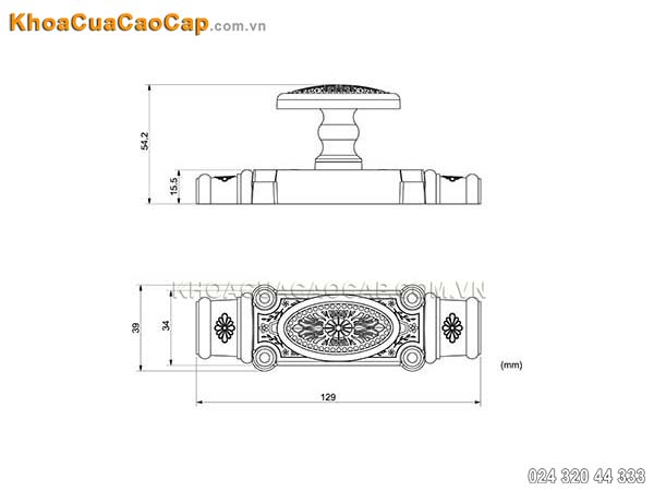 Clemon cửa đi m&agrave;u đồng giả cổ EX02 - 7