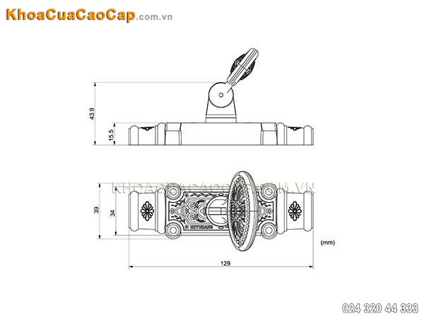 Clemon cửa sổ tay gập EX07 m&agrave;u đồng giả cổ - 7