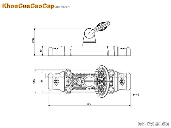 Clemon cửa sổ tay gập EX08 sơn t&iacute;m - 7