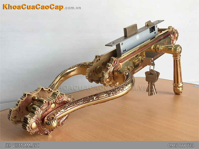 Kh&oacute;a cửa đại sảnh bằng đồng HC8526DS ảnh 6