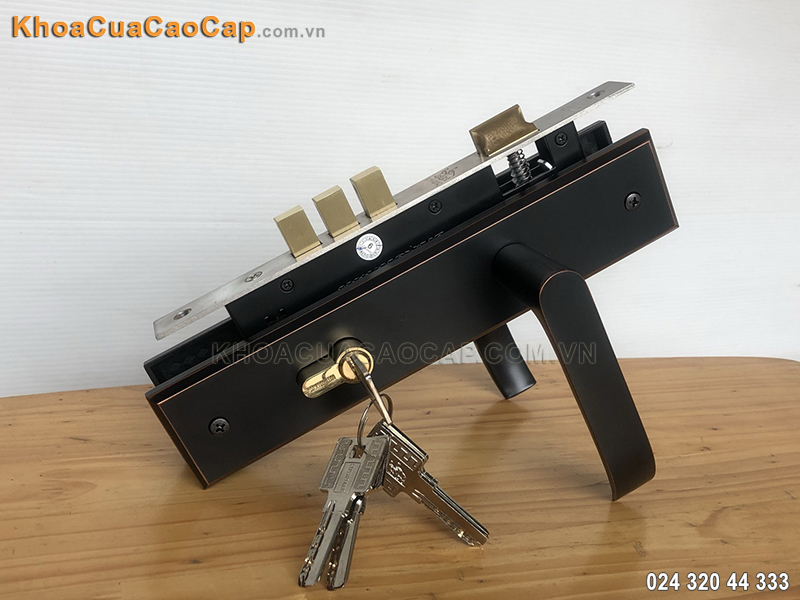 Khóa cửa gỗ Huy Hoàng SS8510 màu đen