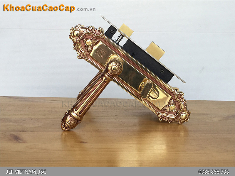 Kh&oacute;a cửa tay gạt bằng đồng HC5826 - ảnh 6