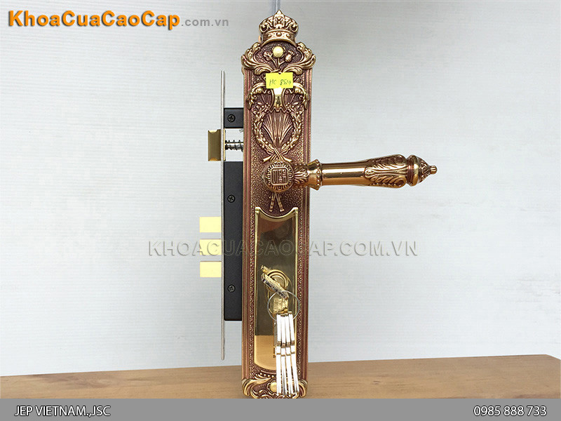 Khóa cửa tay gạt bằng đồng HC8524 - ảnh 7