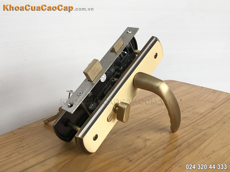 Kh&oacute;a cửa th&ocirc;ng ph&ograve;ng bằng đồng hcx5866 - ảnh 1