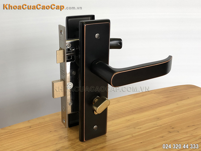 Kh&oacute;a cửa th&ocirc;ng ph&ograve;ng m&agrave;u đen SS5810-ABC - ảnh 6