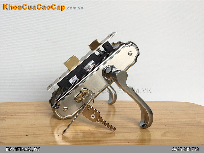 Khóa tay bẻ cửa gỗ thông phòng EX-5835