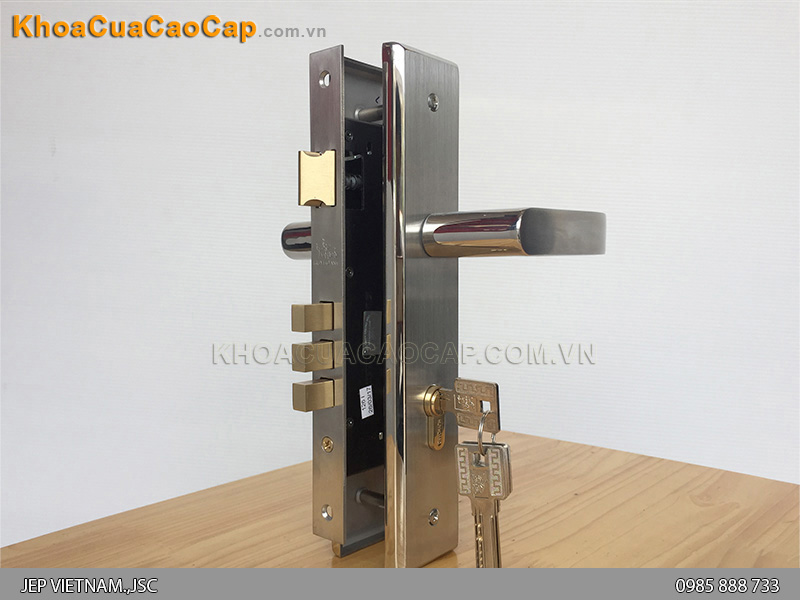 Kh&oacute;a tay gạt cửa ch&iacute;nh bằng inox SS8510 - ảnh 1