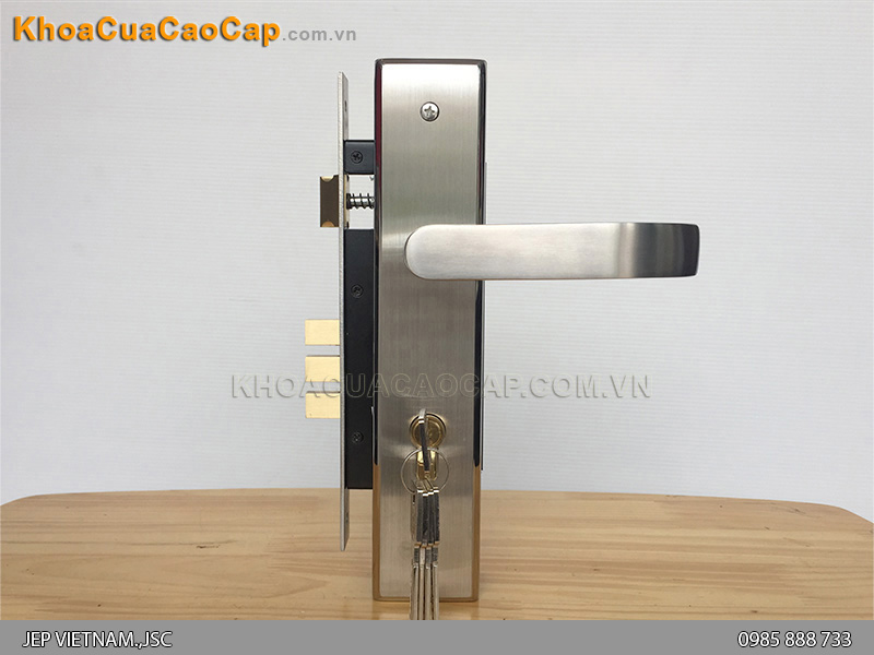Kh&oacute;a tay gạt cửa ch&iacute;nh bằng inox SS8510 - ảnh 6