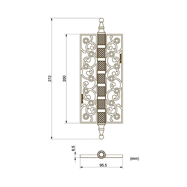 BVKT bản lề l&aacute; đồng Huy Ho&agrave;ng HC02